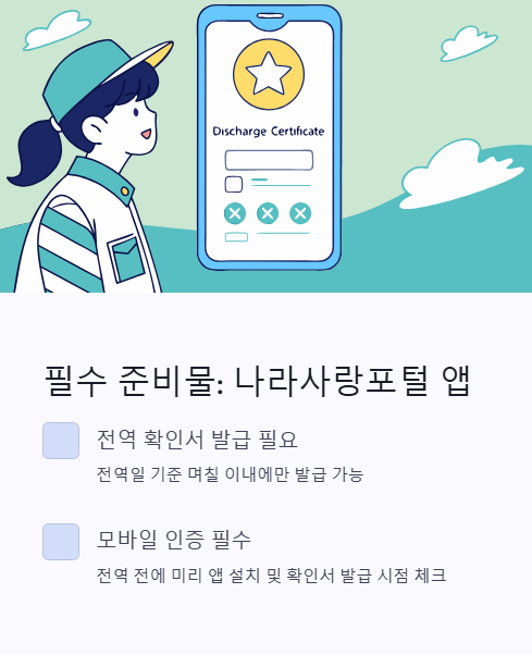 필수 준비물 나라사랑포털 앱