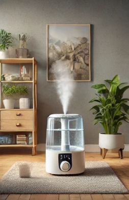 실내에 가습기가 놓여 있는 모습