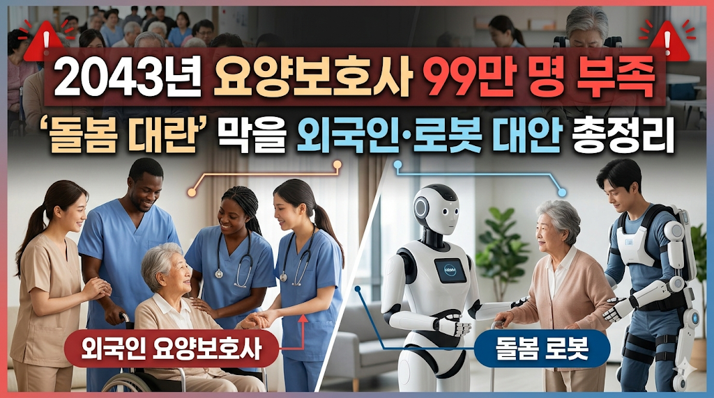 2043년 요양보호사 99만 명 부족, '돌봄 대란' 막을 외국인·로봇 대안 총정리