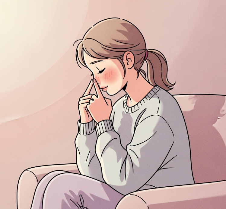 코피가 나올때 응급처치 하는 모습