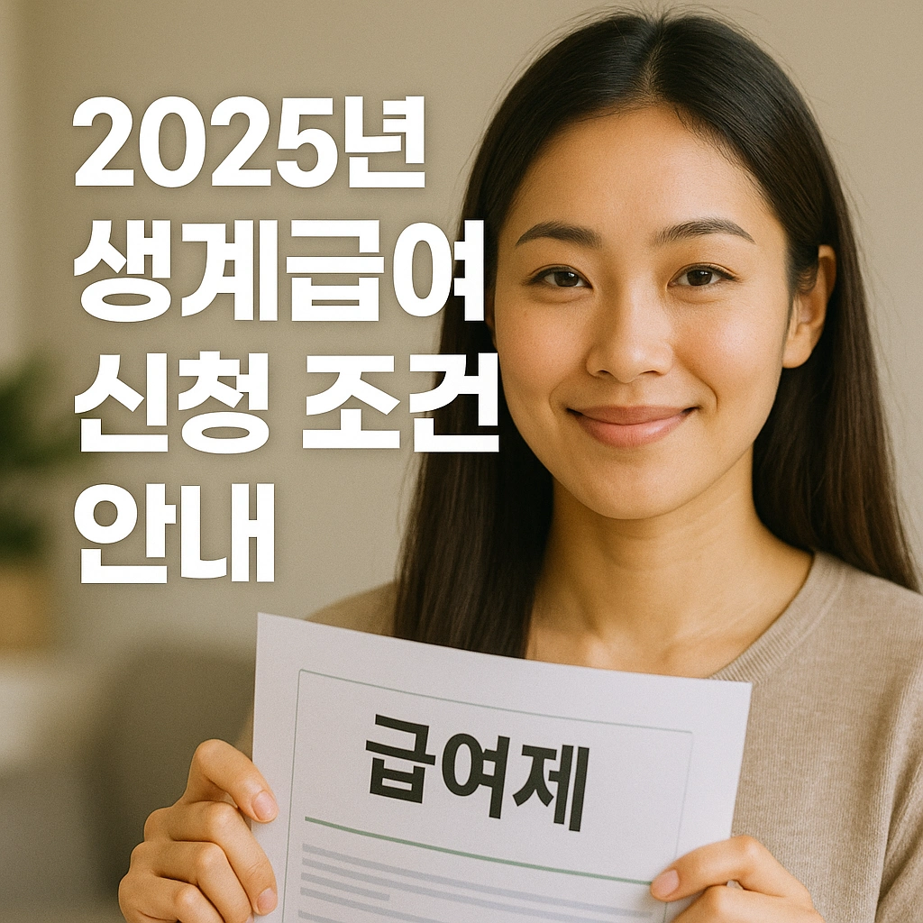 2025년 생계급여 신청 조건 안내, 소득·재산 기준 및 자주 묻는 질문 정리