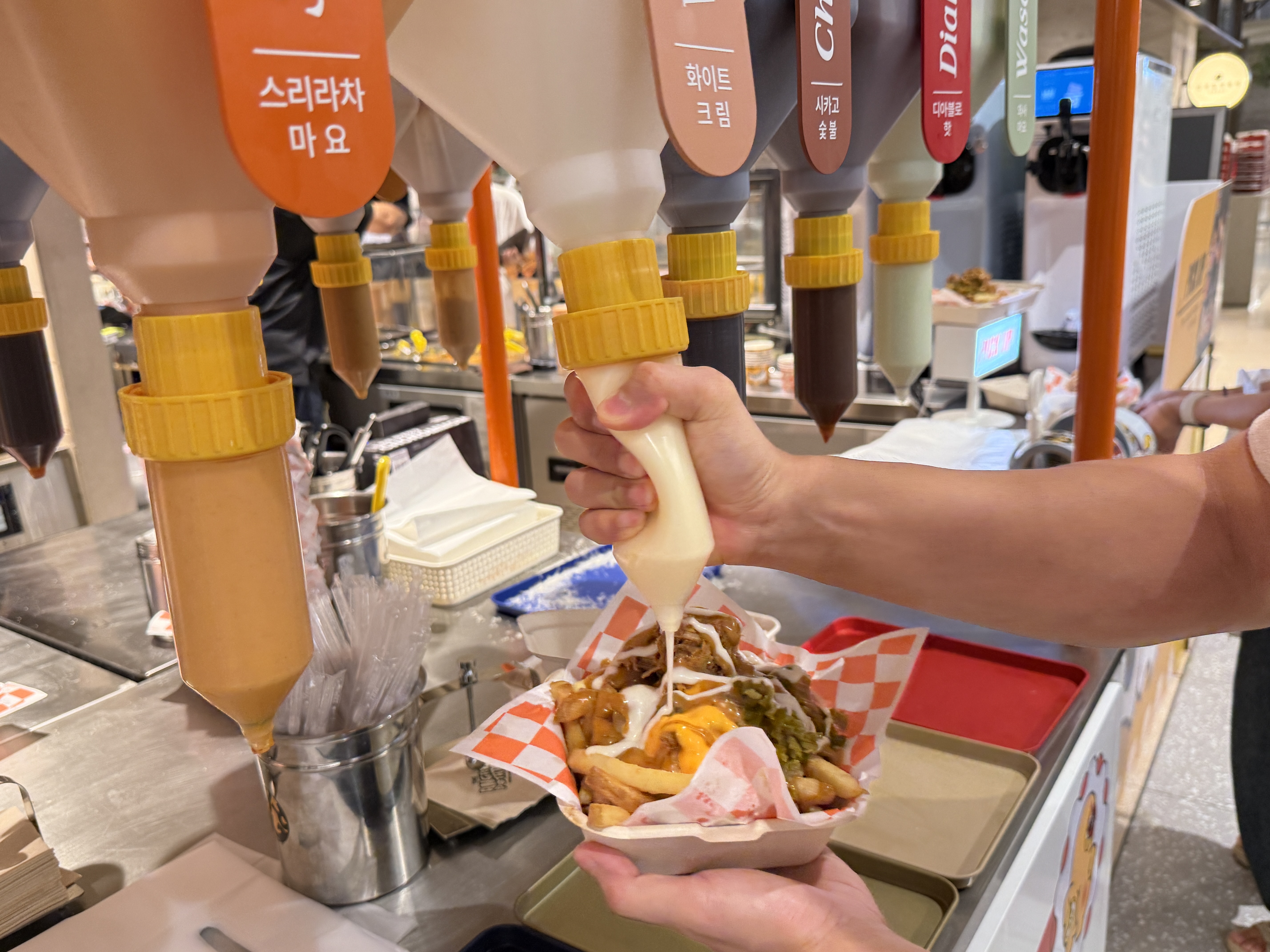 앵그리포테이토 내돈내산 후기 현대백화점 중동점 팝업 꿀조합 치폴레 폴드포크