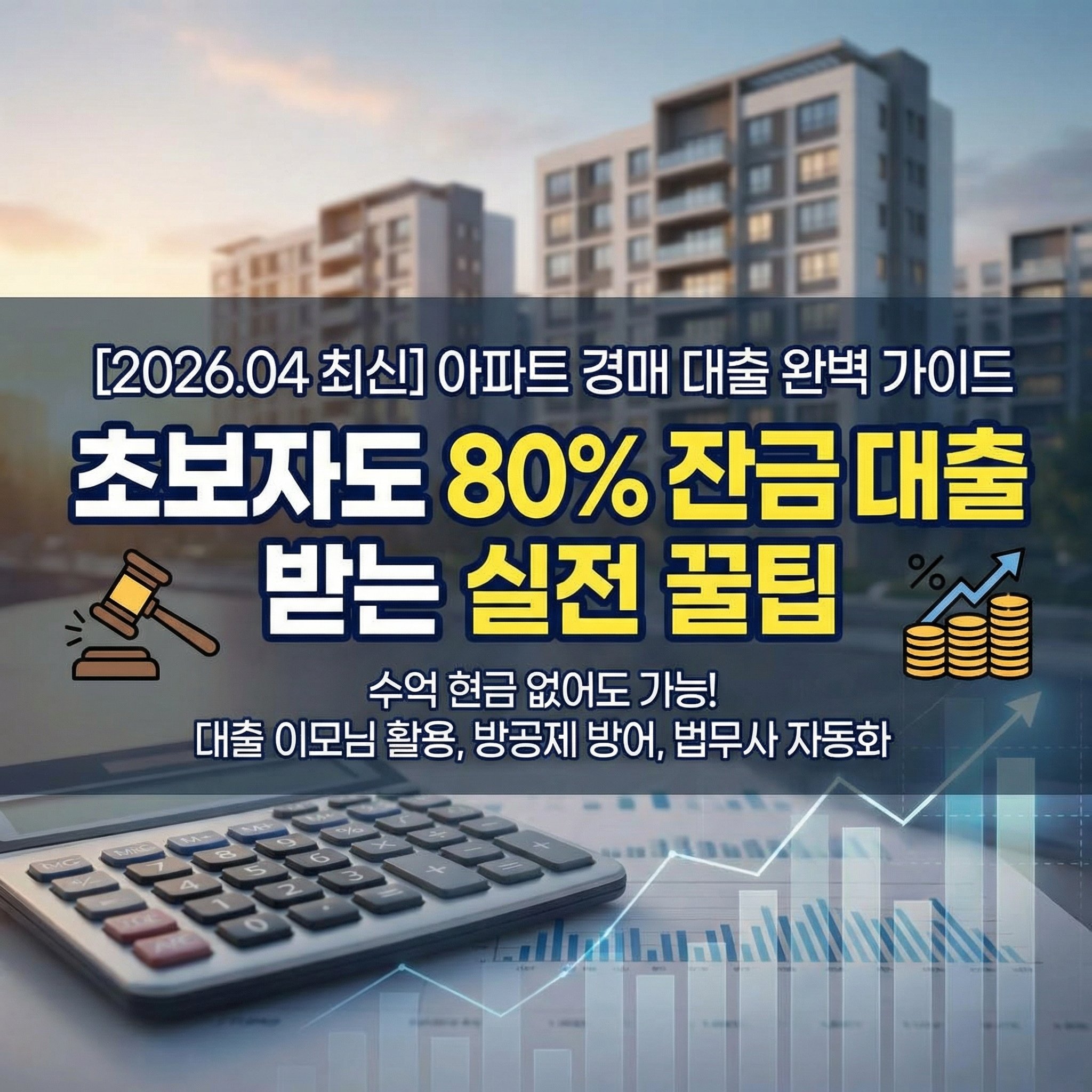 아파트 경매 대출 완벽 가이드 초보자 경락잔금대출 한도 계산 80% 70% 룰 방공제 방어 대출 이모님 활용법 썸네일