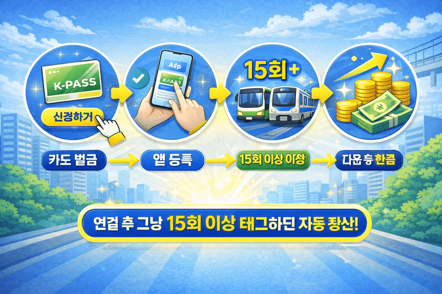 K패스 모두의 카드 신청 등록 환급 흐름도