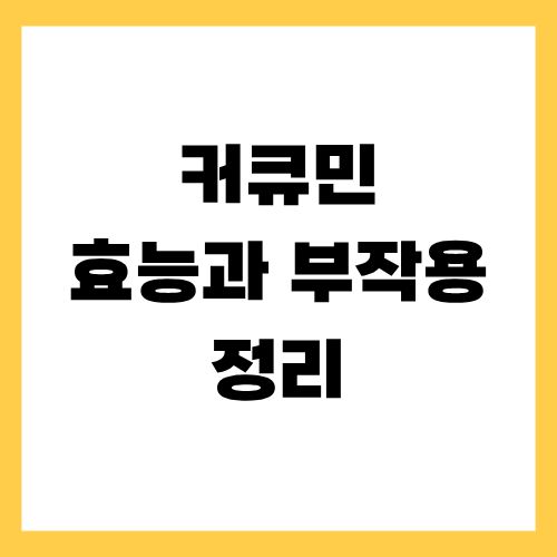 커큐민 효능과 부작용 정리