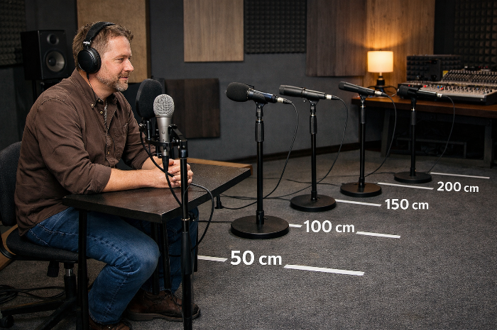 지향성에 따라 수음 거리 개념이 달라지는 모습을 보여주는 스튜디오 이미지