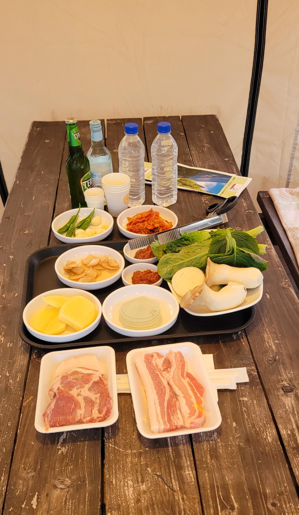 제주 난타호텔 바베큐기본상차림