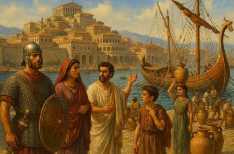 카르타고의 사람들이 항구에서 생활하는 모습