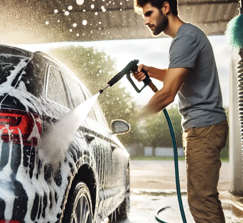 새차 후 물때 제거를 강조하는 사진