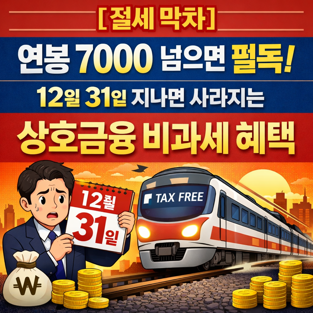 💸 [절세 막차] 연봉 7000 넘으면 필독! 12월 31일 지나면 사라지는 상호금융 비과세 혜택