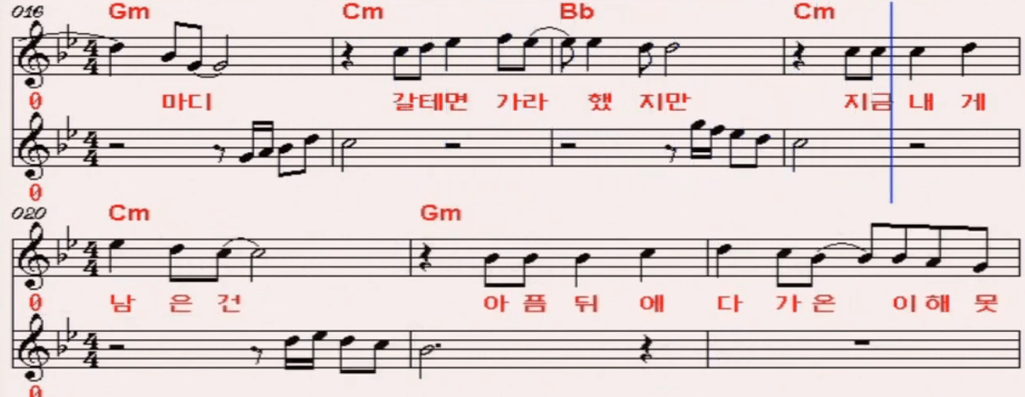 김혜연 - 바보같은 여자 악보