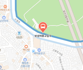 보성여중고입구에서 인천공항 리무진 공항버스(6702번) 지도 위치