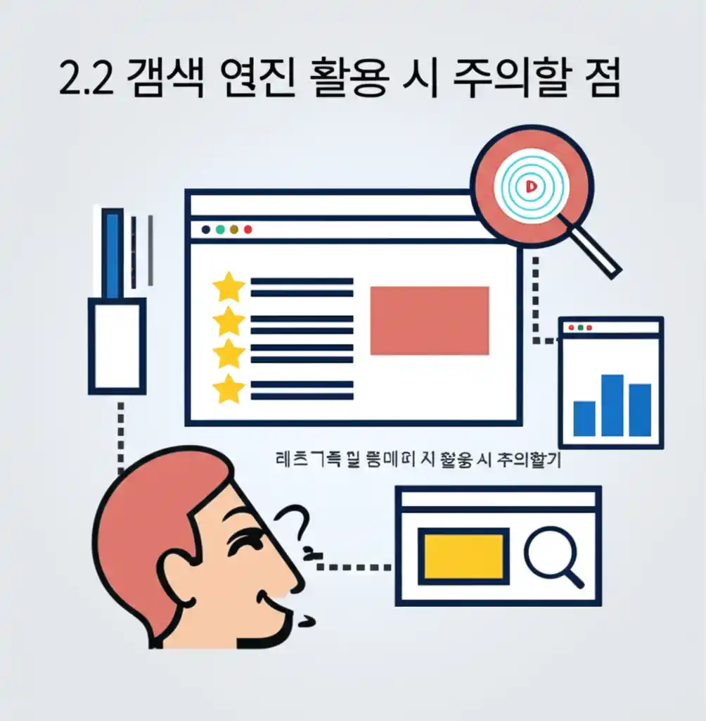 레츠코레일 홈페이지 바로가기 검색 시 2.2 검색 엔진 활용 주의점을 경고하는 화면.