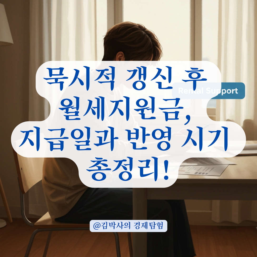 묵시적 갱신 후 월세지원금 신청했다면, 다음 지급일과 반영 시기 확인하기.