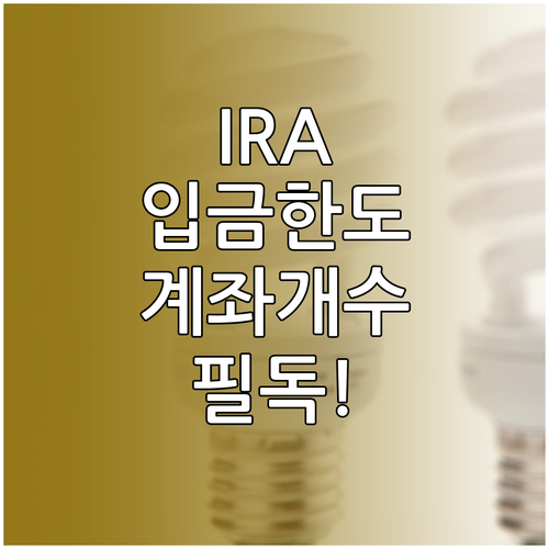 미국 IRA 계좌 개수 제한과 연간 ..