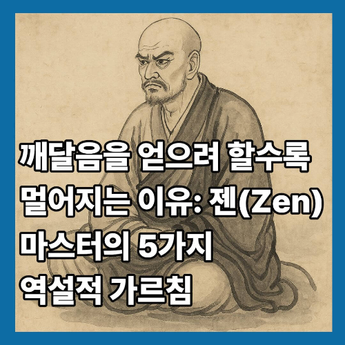 깨달음을 얻으려 할수록 멀어지는 이유: 젠(Zen) 마스터의 5가지 역설적 가르침