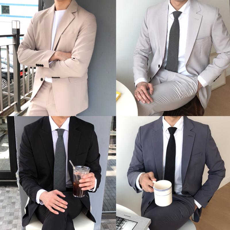 남자 봄 여름 정장 린넨 세미 스판 캐주얼 수트 결혼식 면접 하객 웨딩촬영 양복