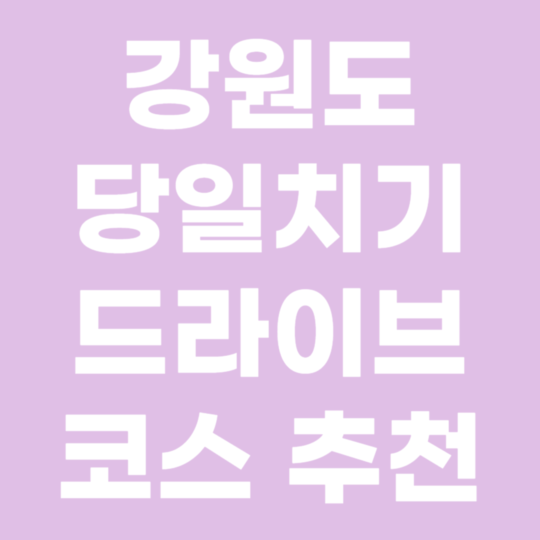 강원도 드라이브 코스 추천