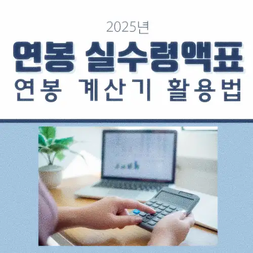 연봉 실수령액표 및 연봉 계산기 활용법