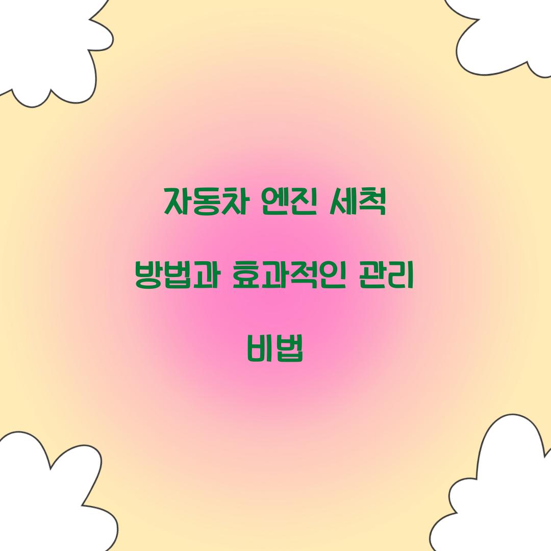 자동차 엔진 세척 방법