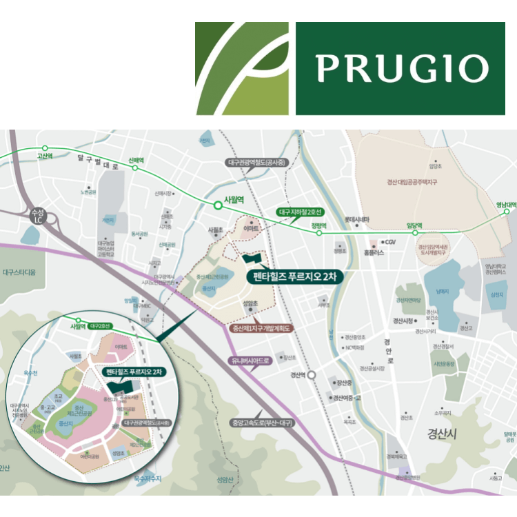 펜타힐즈 푸르지오 2차 위치