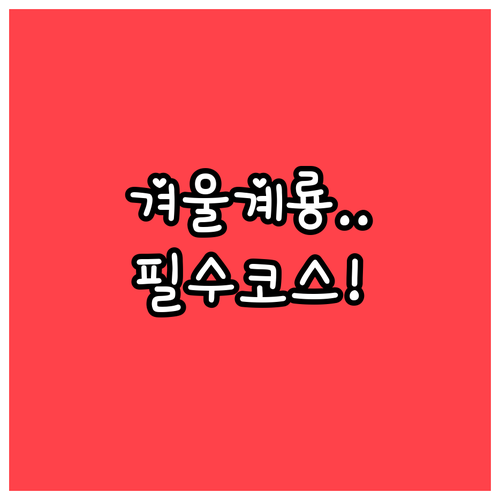 겨울 끝자락에 떠나는 계룡 여행 사색..