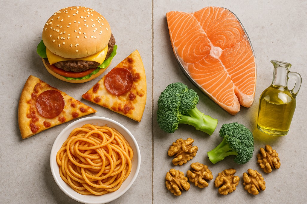 가공식 vs 자연식, 부기 영향