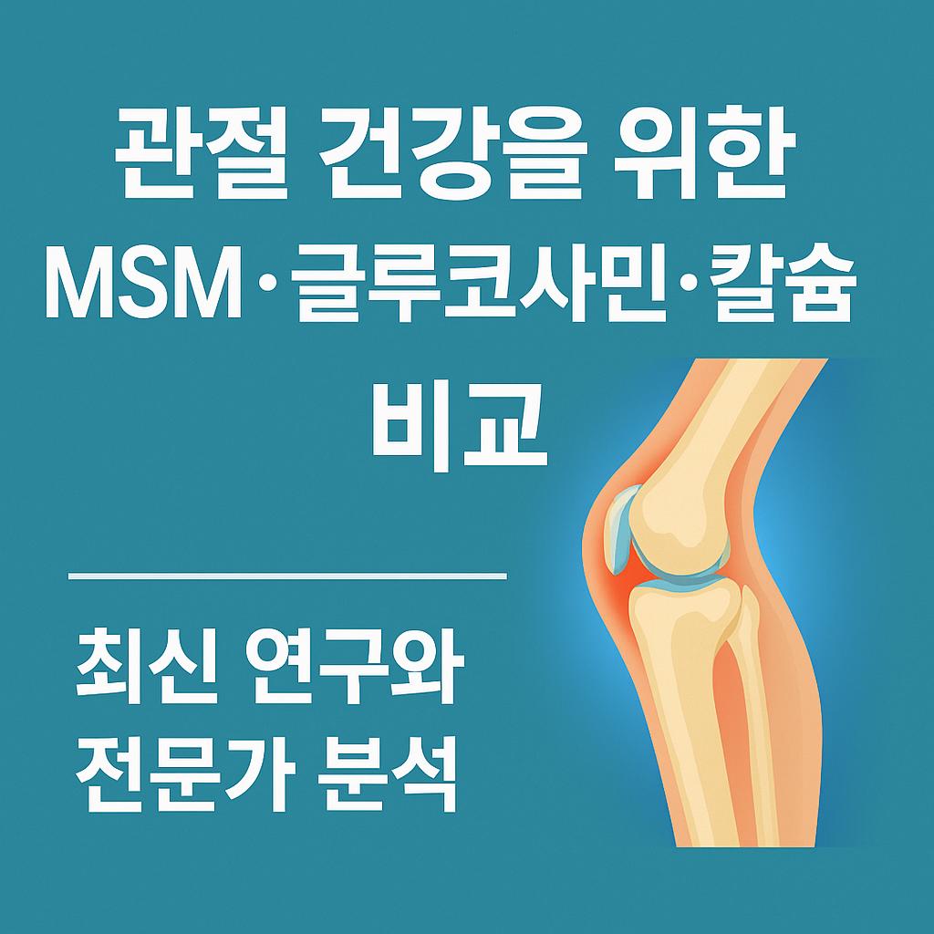 관절 건강을 위한 MSM&middot;글루코사민&middot;칼슘 비교: 최신 연구와 전문가 분석