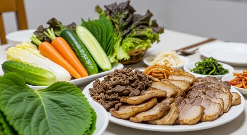 신선한 채소와 육류