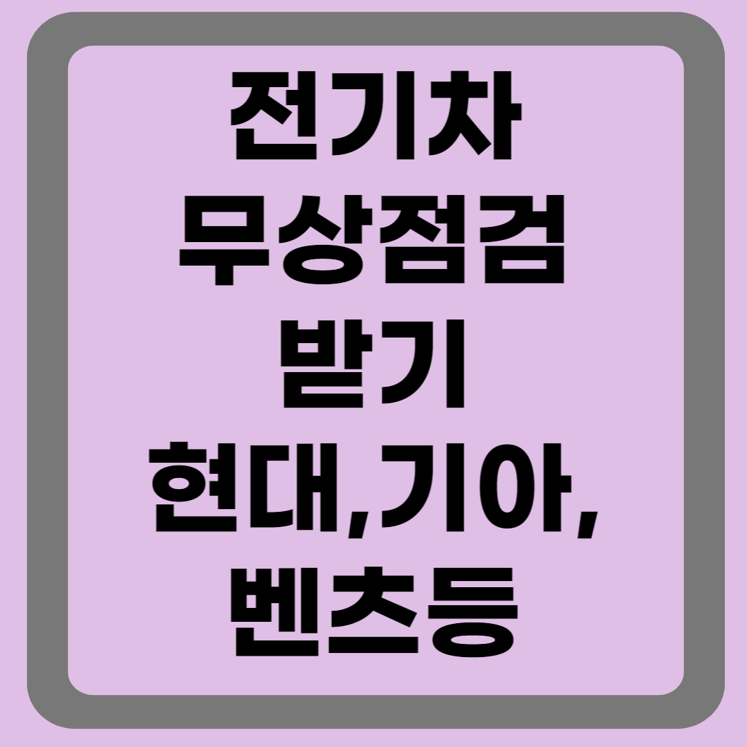 전기차 무상점검받기