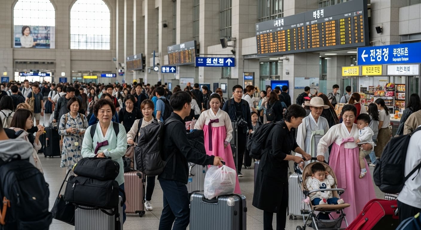 추석 연휴 운행되는 SRT 열차 출발 장면