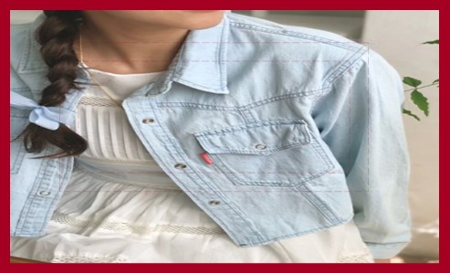 크롭 데님 셔츠