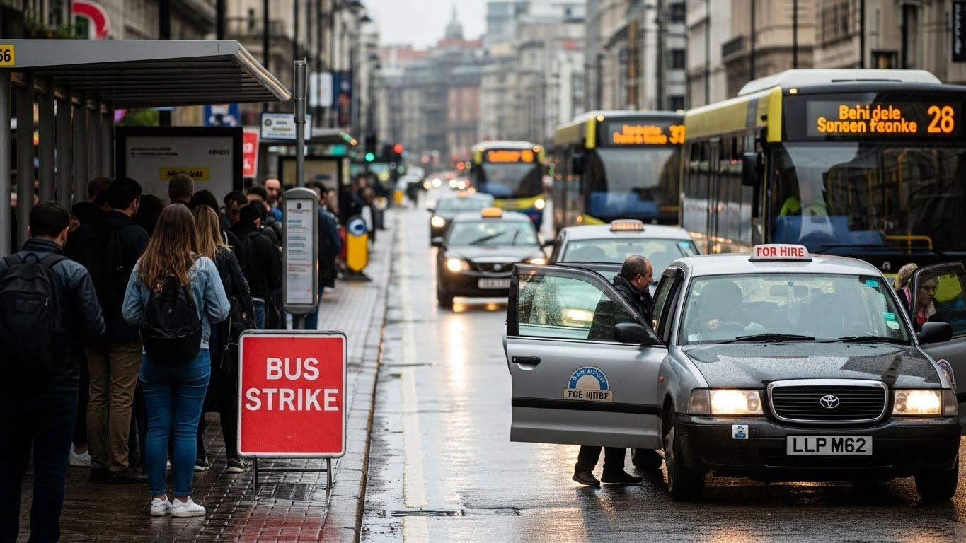 버스 파업 택시