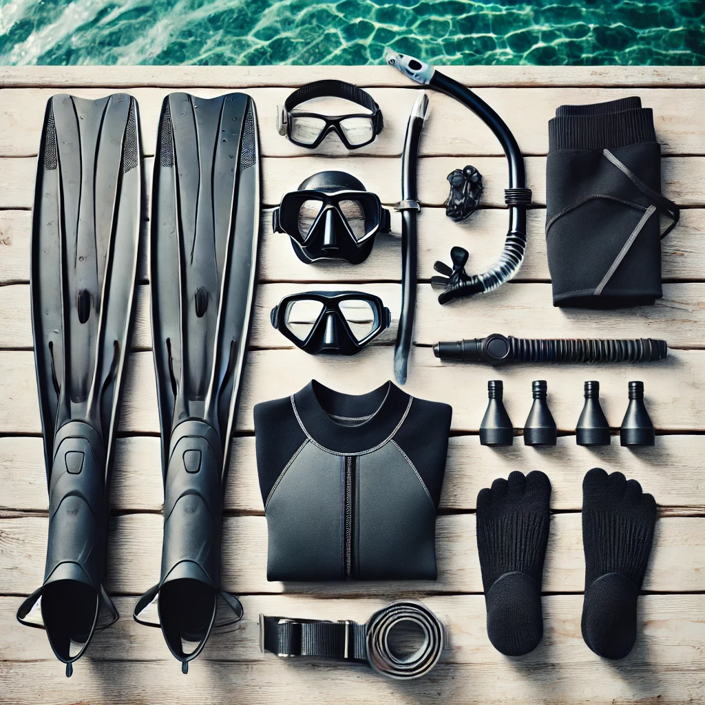 프리다이빙 장비 관련 사진