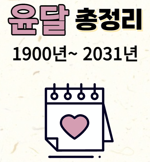 윤달 총정리 1900년부터 2031년까지