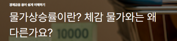 물가상승률이란? 체감 물가와는 왜 다른가요?