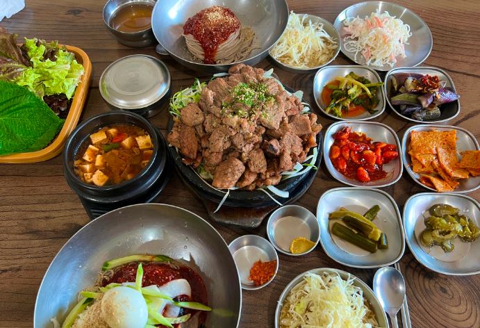 마늘석갈비막국수