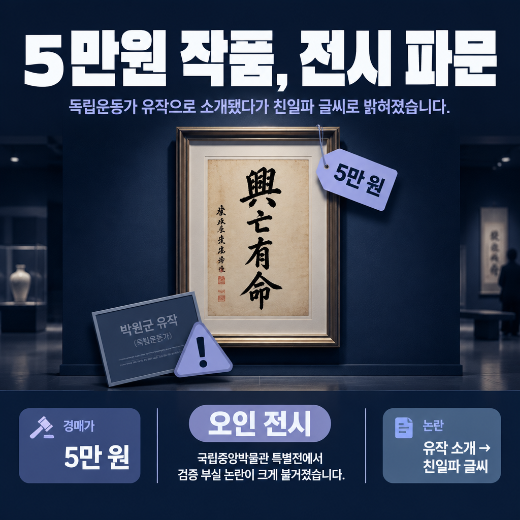 5만원 작품, 전시 파문