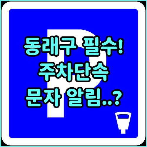 부산 동래구 주정차단속알림 문자 서비..