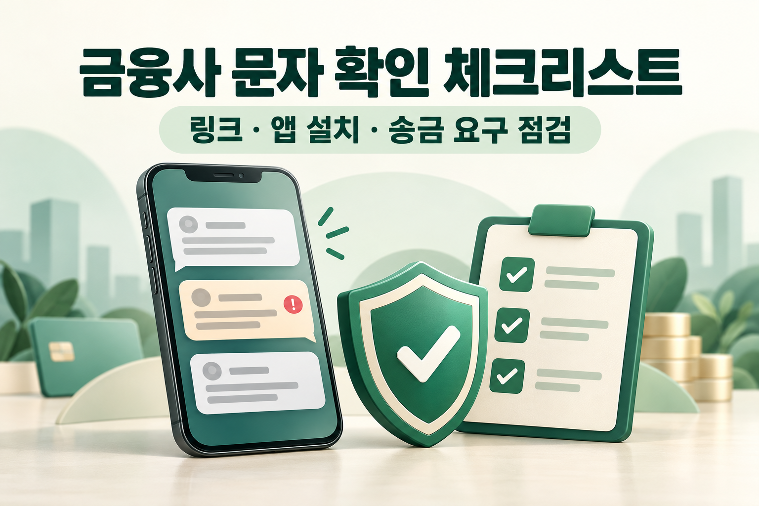 금융사 유출·보상 문자 확인 체크리스트 - 링크·앱 설치·송금 요구 점검