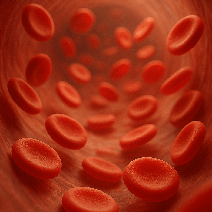 혈관을 원활하게 흘러가는 적혈구의 모습