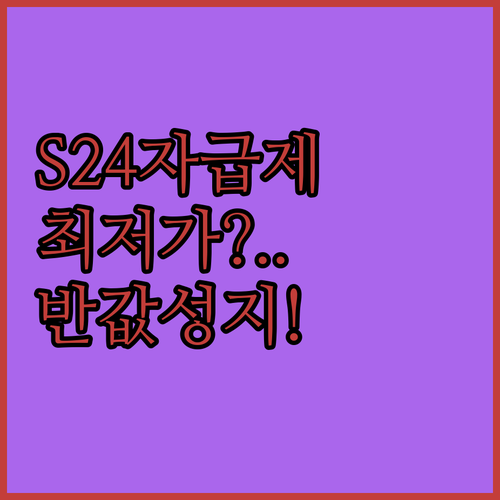 갤럭시 S24 자급제 공기계 가격 비..