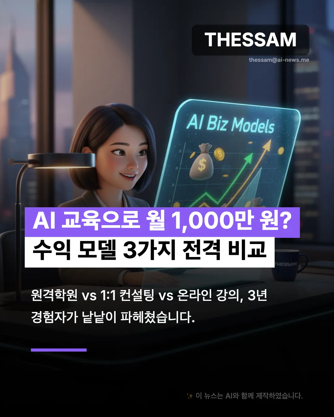 AI 교육 사업 3가지 수익 모델 완벽 비교 - 원격학원 vs 1:1 컨설팅 vs 온라인 강의