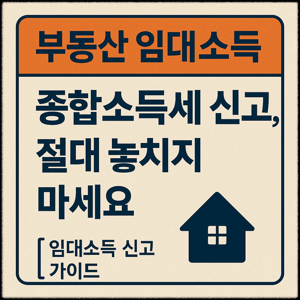 2025 부동산 임대소득 종합소득세 신고, 절대 놓치지 마세요