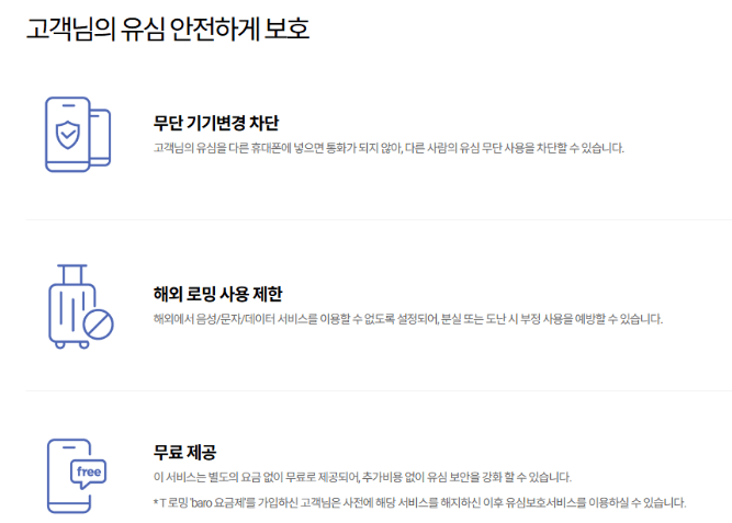 sk 유심보호서비스 보안 3가지