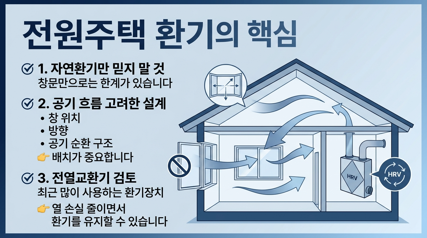 전원주택 환기의 핵심