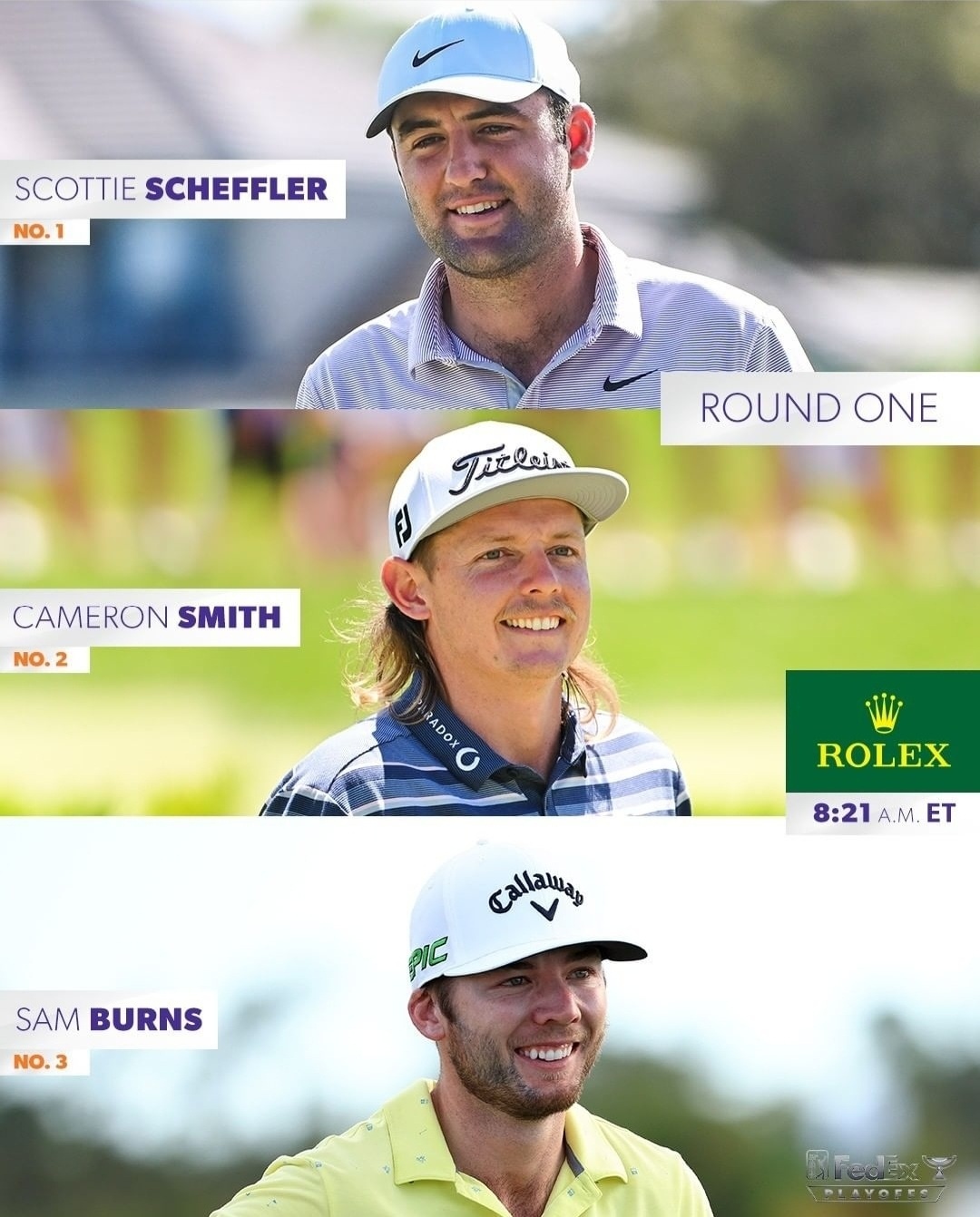 페덱스컵 포인트 톱3가 1, 2라운드에 한 조로 플레이한다 ⓒPGA TOUR