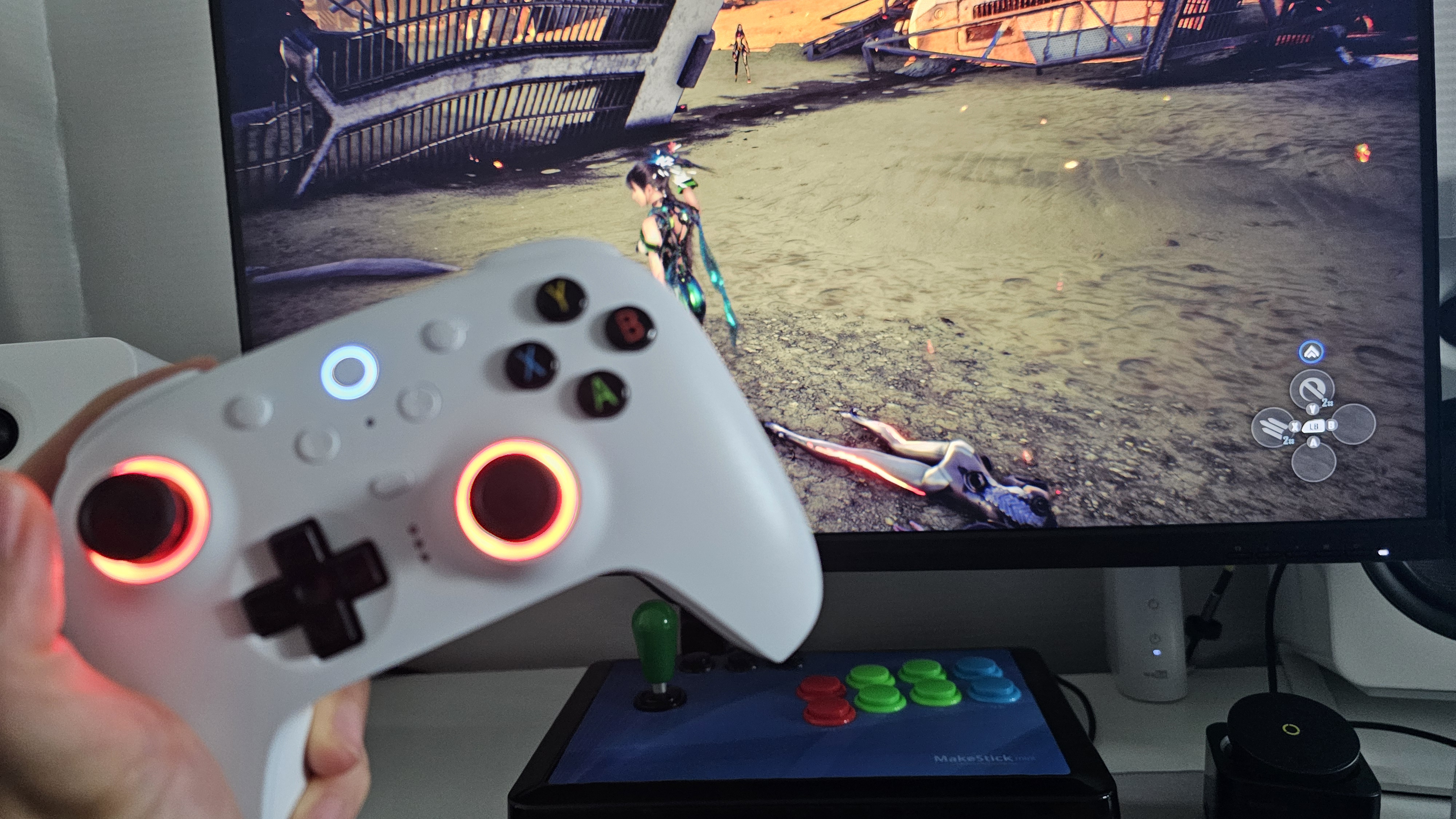 8BitDo 얼티밋2 실사용 예시: 스텔라블레이드 플레이 중 조작감