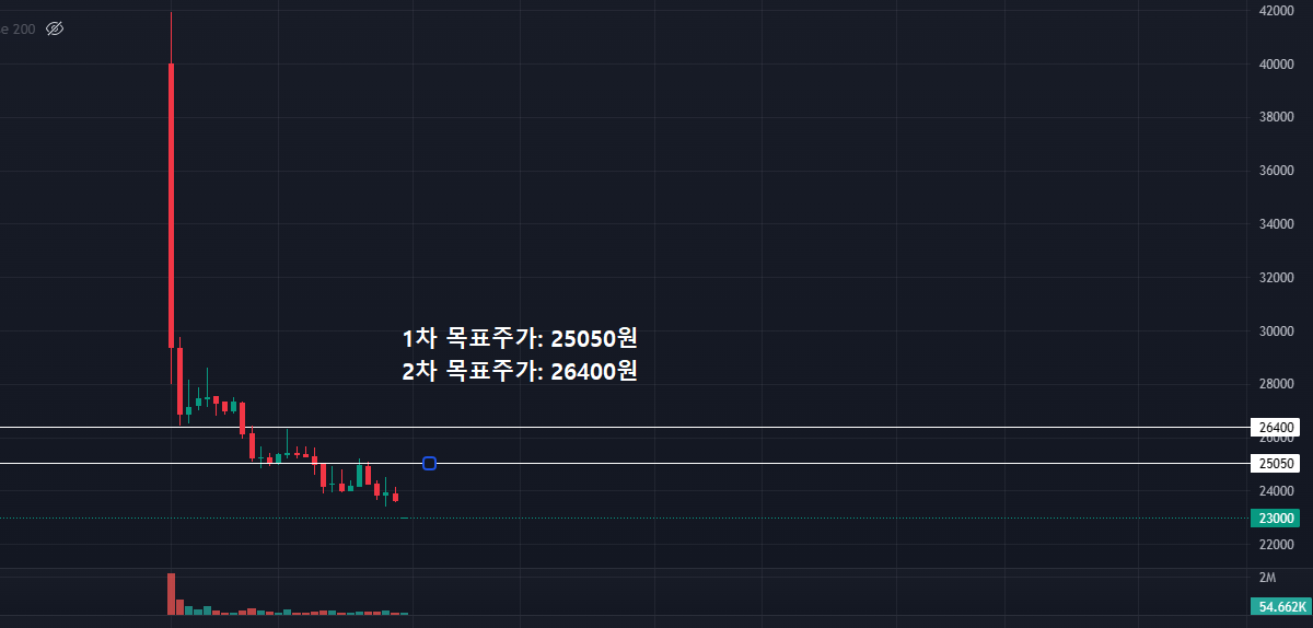 레뷰코퍼레이션 분봉 차트