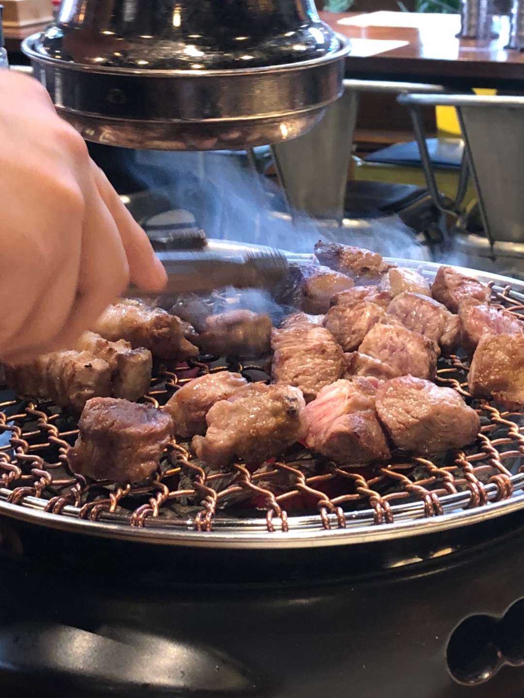 궁평식당-고기굽기